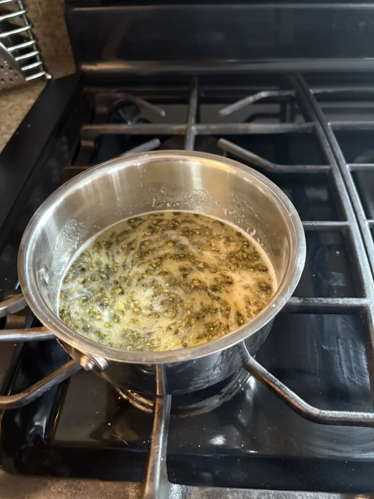 cannabis infused butter on stove