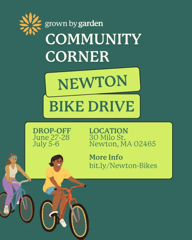 Got a gently used bike or scooter? Help a local kid ride into summer! 
Newton Neighbors is collecting donations to match kids in need with wheels that fit. Drop off your new or gently used bikes and scooters:

📍 30 Milo Street, Newton, MA
📅 June 27–28 & July 5–6

Can’t make a dropoff? Have questions? Email: graham@newtonneighbors.org

No bike? You can still help! Donate to help purchase helmets and locks → newtonneighbors.org/donate

Let’s roll into summer stronger, together! 💙
#CommunityCorner #BikeDrive #NewtonNeighbors #GiveBack